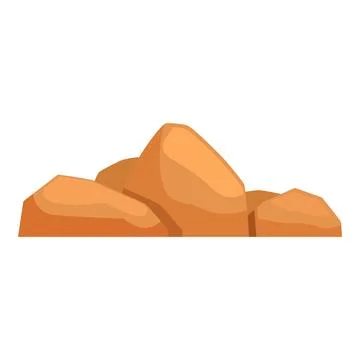 Group of rocks forming small mountain range in cartoon style Stock Illustration