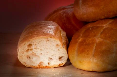 A group of rolling bread on a pile Stock Photos