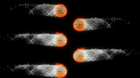 Group of rolling smoking fireballs Stock Footage