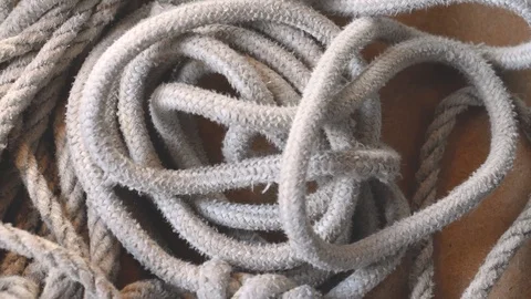 Group of ropes top view Video stock 96612488