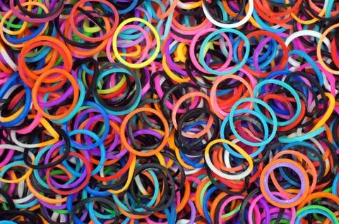 Group of rubber rings Stock Photos