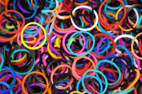 Group of rubber rings Stock Photos