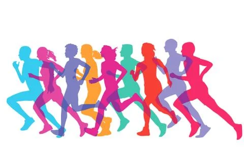 A group of runners Stock Illustration