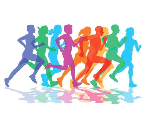A group of runners Stock Illustration