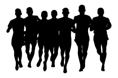 Group runners men Stock Illustration