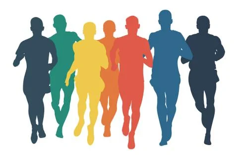 Group runners men Stock Illustration