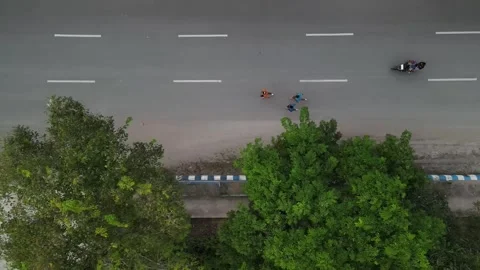 Group of runners running. Top view Stock Footage 293660687