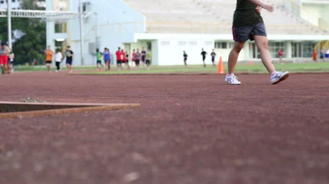 Group Of Runners On sport runner stadium Stock Footage 37831674