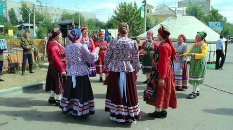Group of russian folk singers during festival Vidéo 12301539