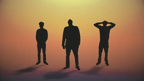 Group of Sad Men On Gradient Background Stock Footage 143550240