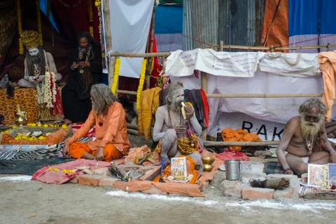 Group of sadhus Stock Photos