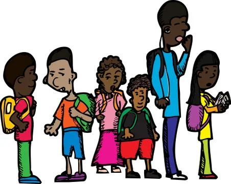 Group of Schoolchildren Stock Illustration