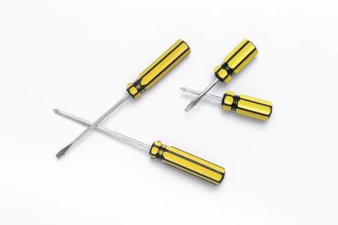 Group of screw driver on white background Stock Photos