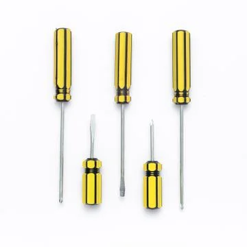 Group of screw driver on white background Stock Photos
