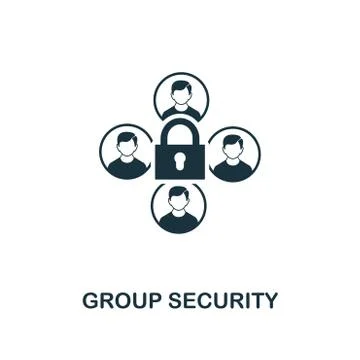 Group Security icon. Monochrome style design from internet security icon Stock Illustration