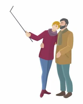 Group selfie illustration Stock Illustration