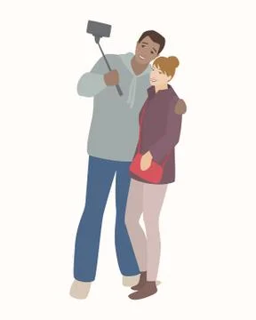 Group selfie illustration Stock Illustration