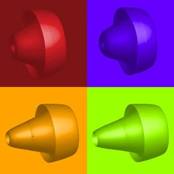 A group of set creative 3d vector realistic with 4 color variations custom Illustrazione stock