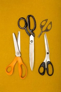Group of Sewing Shears and Scissors Stock Photos