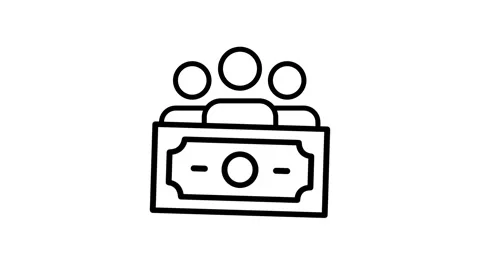 Group Shared Income Icon Stock Footage 340305648