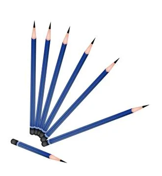 A Group of Sharpened Pencils on White Background Stock Illustration