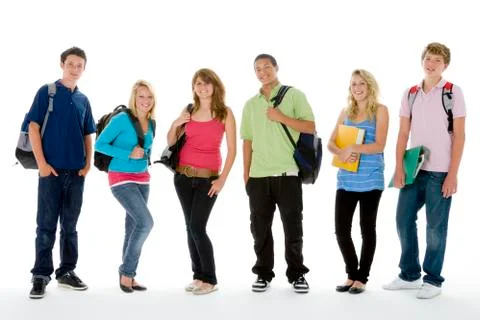 Group shot of teenage school kids Stock Photos