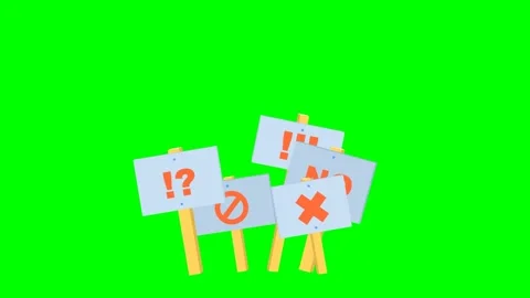 A group of signs appears at the bottom of the screen and moves to the center. Stock Footage 282290781