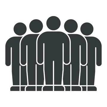 Group of Simplified Human Figures in Silhouette 스톡 일러스트