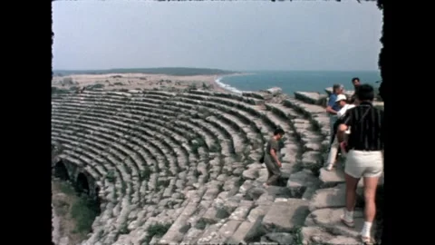 Group Sitting at Ancient Ruins Video stock 278040183