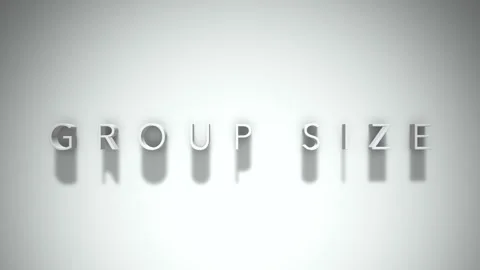 Group size 3D title animation with shadows on a white background Stock Footage 296925868