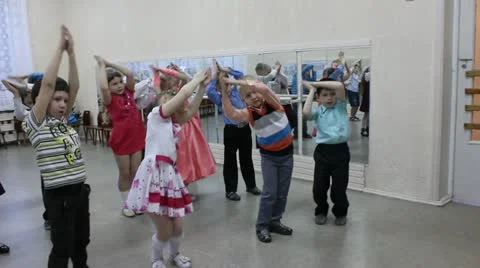 A group of small children dancing Stock Footage 13426930