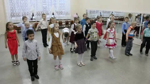 A group of small children dancing Stock Footage 13446200