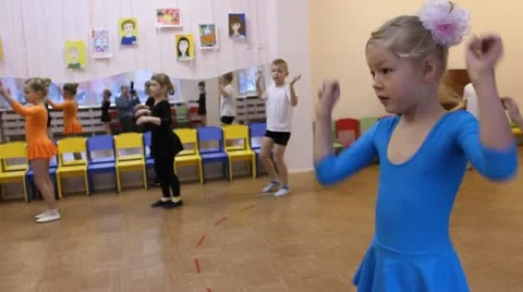 A group of small children dancing Stock Footage 13461627