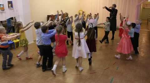 A group of small children dancing Stock Footage