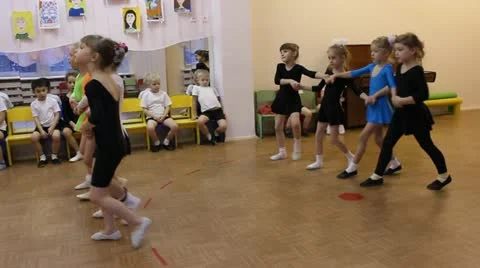 A group of small children dancing Stock Footage 13498913