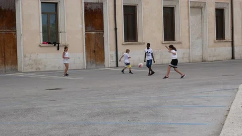 Group of small children playing ball having fun Stock-Footage 198916768