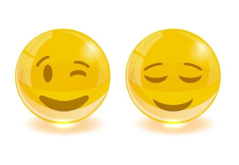 Group of smiley emoticons, emoji, vector illustration. Stock Illustration