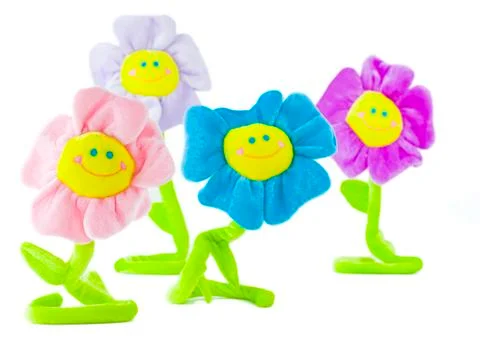 Group of smiling flowers Stock Photos