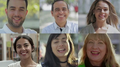 Group of smiling multiethnic people posing Stock Footage 118229722