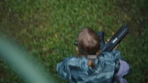 Group of soldiers protecting front line and conducting complex military action Stock Footage 219610341