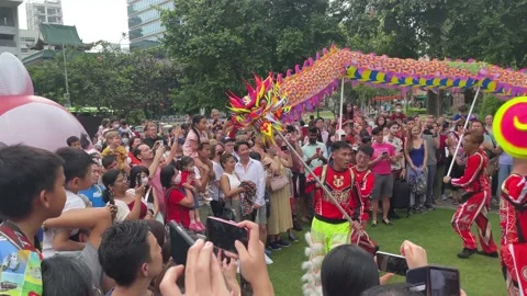 Group of spectators watching a Dragon da... | Stock Video | Pond5