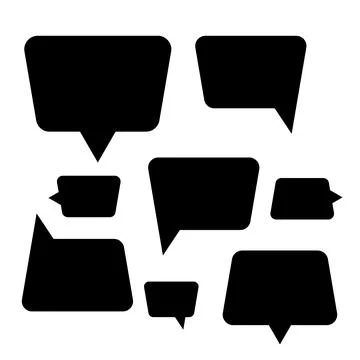 Group of speech bubbles with black color Stock Illustration