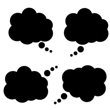 Group of speech bubbles with black color Stock Illustration