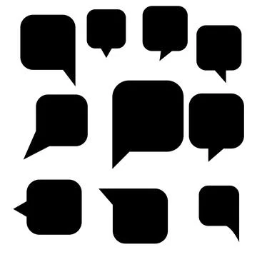 Group of speech bubbles with black color Stock Illustration