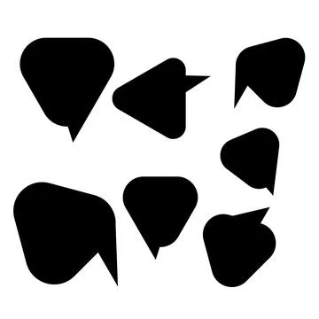 Group of speech bubbles with black color Stock Illustration