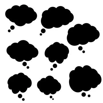 Group of speech bubbles with black color Stock Illustration