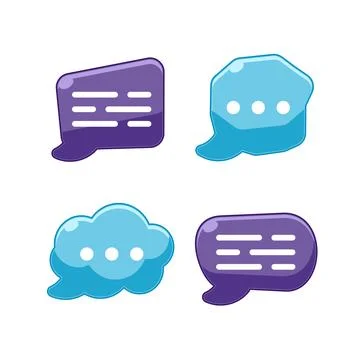 Group of speech bubbles with lines Stock Illustration