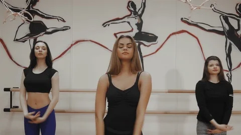 Group of sportive people in a gym training - group of athletes stretching before Stock Footage