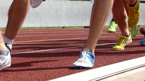 Group stadium runners Stock Footage 56081892