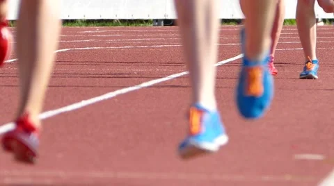 Group stadium runners front view Stock Footage 56081966